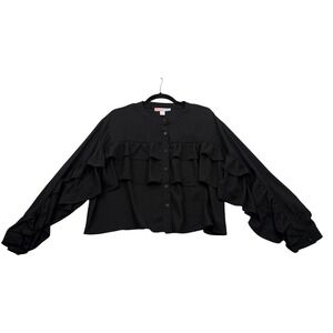 Watermelon Sugar Blouse Womens XL Goth Romantic Tiered Ruffle Button Down Top